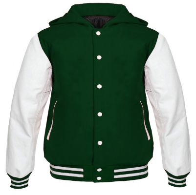 Varsity Hoody Forest Green /white